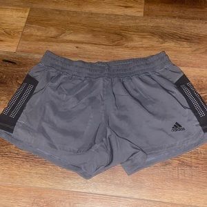 grey adidas shorts